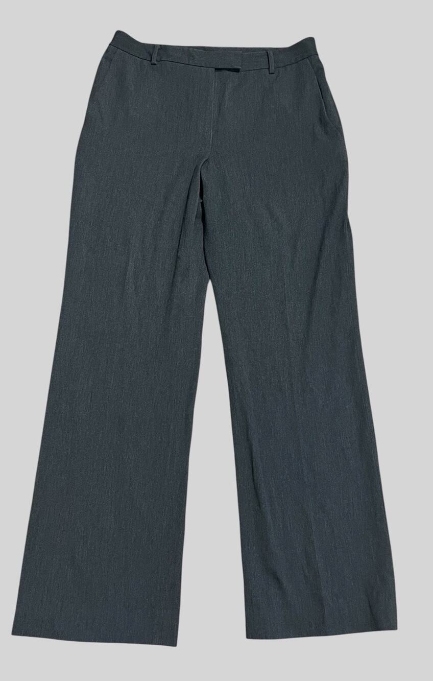 Brooks Brothers Womens Stretch Wide Leg Trouser Dress Pants 10 Dark Gray Classic